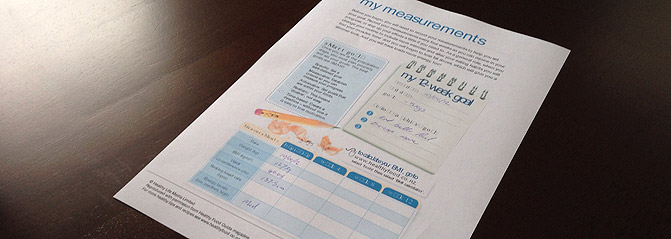 weight loss measurement chart