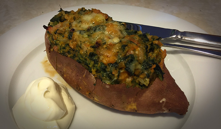 A Healthy Kumara Recipe - Stuffed, Baked Kumara